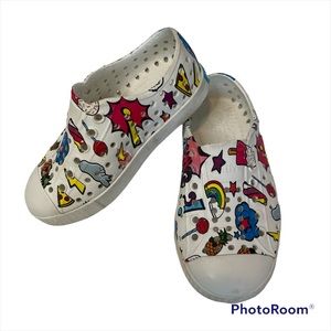 Native Multi-colored Shell Jefferson Slip on Shoes Rare Sticker Pr…